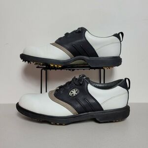 FootJoy X Dimensions Golf Shoes Mens 8 Black White Oxford Soft Spikes 53084